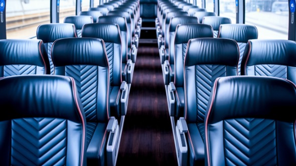 bellevue 50 passenger charter bus inside