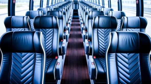 bellevue 55 passenger charter bus inside