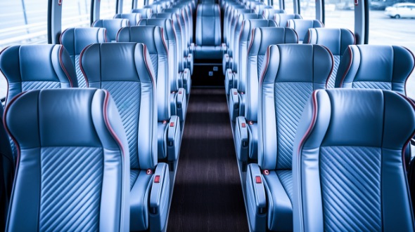 bellevue 55 passenger charter bus interior