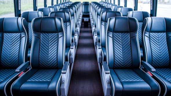 bellevue 56 passenger charter bus inside