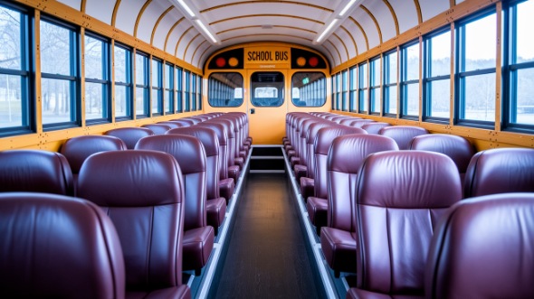 school bus rental interior